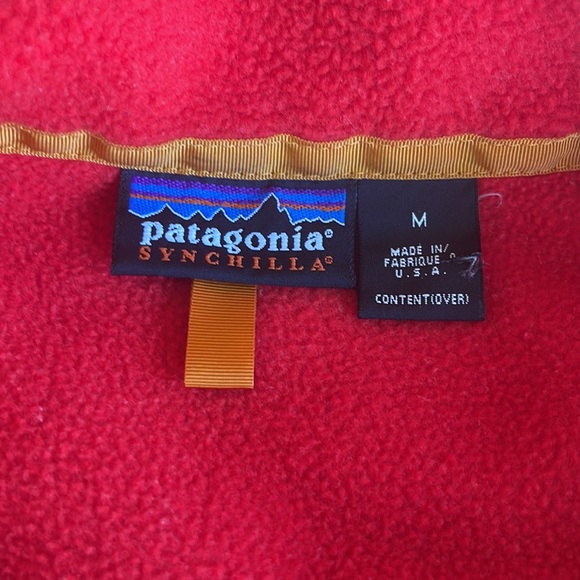 Pre-owned Patagonia Synchilla Fleece Sweater Jacket Size M Red - Picture 4 of 8